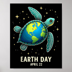 Poster Dia da Terra 2025 Restaurar Tartaruga Marinha Arte