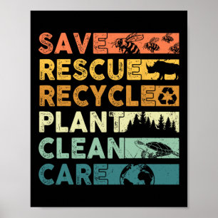 Poster Dia da Terra 2025 Salvem Abelhas Salvando Animais