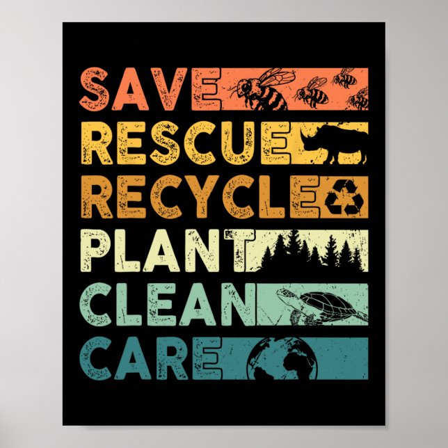 Poster Dia da Terra 2025 Salvem Abelhas Salvando Animais  (Frente)