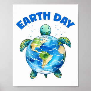 Poster Dia da Terra 2025 Tartaruga Marinha Salva O Planet
