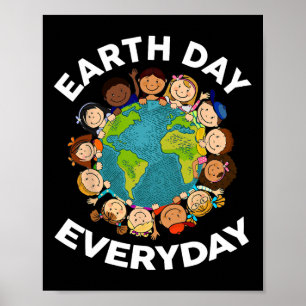 Poster Dia da Terra Camisa Crianças Professores Professor