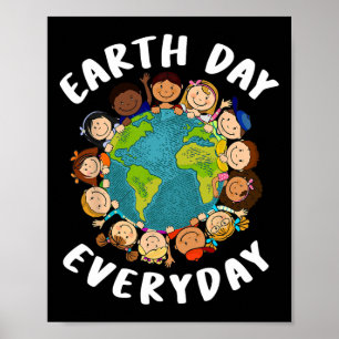Poster Dia da Terra Camisa Garotos Garotas Bebê Ficha For
