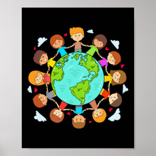Poster Dia da Terra Camisas Crianças Dia da Terra Meninos