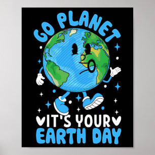 Poster Dia da Terra Crianças Meninos Cute Planeta Diverti