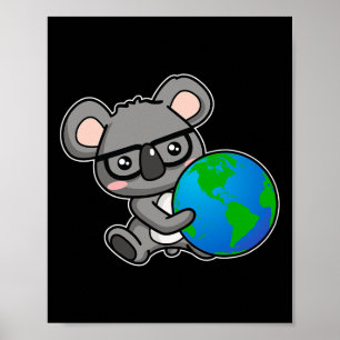 Poster Dia da Terra Design do Urso Koala