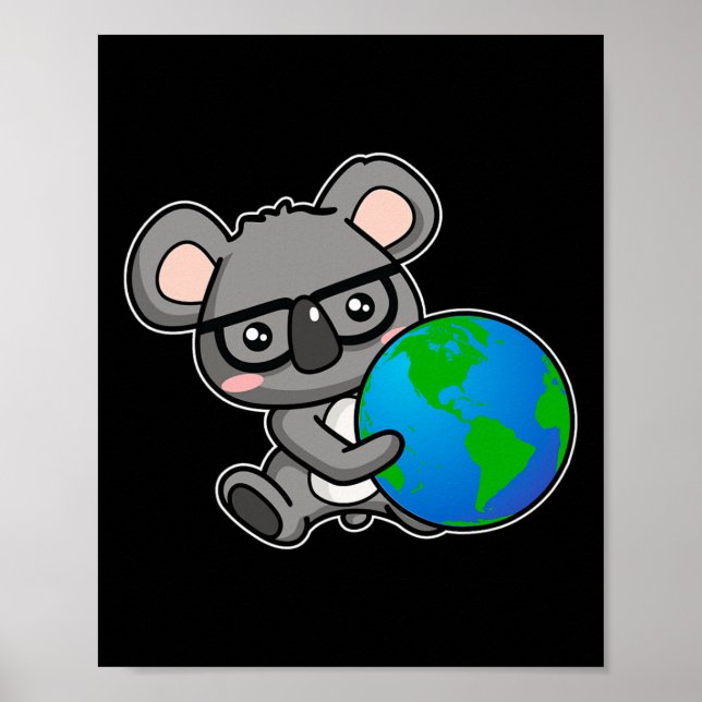 Poster Dia da Terra Design do Urso Koala (Frente)