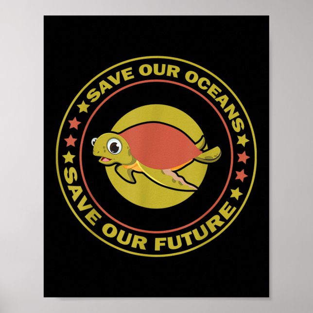 Poster Dia da Terra Direitos dos Animais Tartaruga Proteç (Frente)