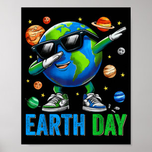 Poster Dia da Terra Divertido Dab Dabbing Terra Menino Cr