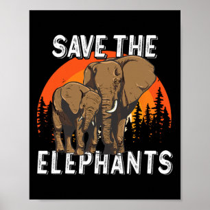 Poster Dia da Terra do Elefante Animal Salva Os Elefantes