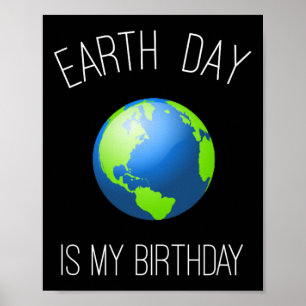 Poster Dia da Terra é meu aniversário - 22 de abril