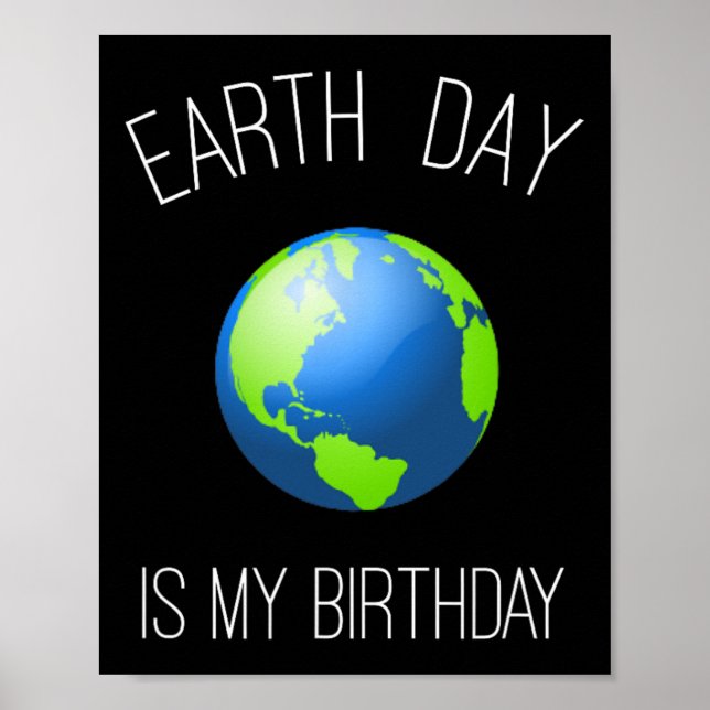 Poster Dia da Terra é meu aniversário - 22 de abril (Frente)