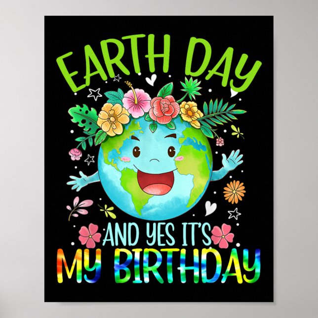 Poster Dia da Terra e Sim É Meu Aniversário Tee Terra Eng (Frente)