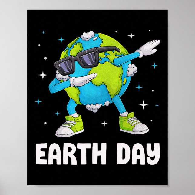 Poster Dia da Terra Engraçado Dab Dabbing Earth Day Desig (Frente)