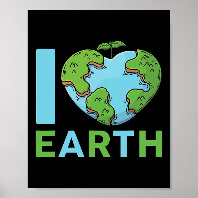 Poster Dia da Terra - Eu sou o "Love Earth Heart Kids Tod (Frente)