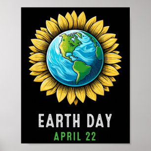 Poster Dia da Terra Feliz Dia da Terra Girassol Terra Cri