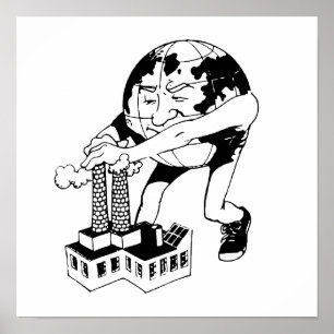 Pôster DIA DA TERRA - pare a poluição