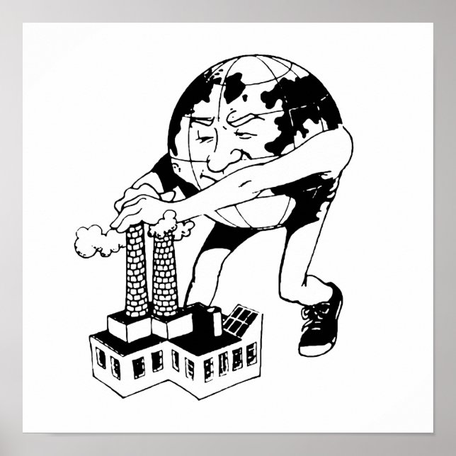 Pôster DIA DA TERRA - Parem com a poluição (Frente)