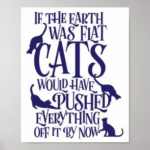Poster Dia da Terra Plana Teoria dos Gatos Gráficos Engra