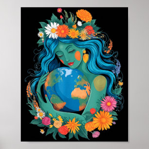 Poster Dia da terra planeta natureza mãe verde 2026 mulhe
