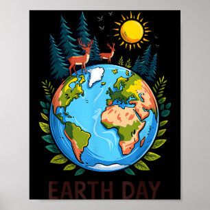 Poster Dia da Terra planeta natureza planeta verde salvar