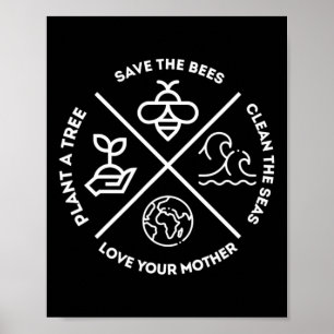 Poster Dia Da Terra Plante Uma Árvore Para Salvar As Abel
