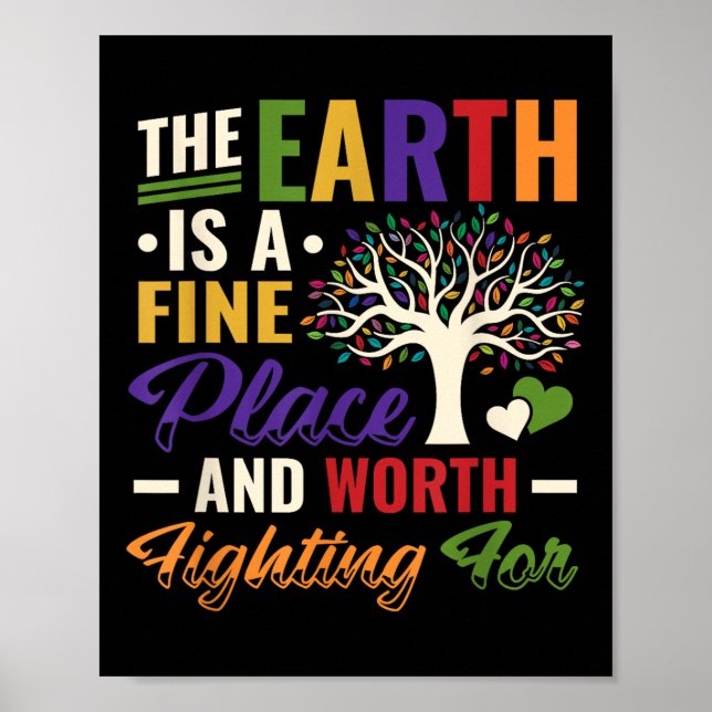 Poster Dia da Terra Proteção Ambiental Pare a Guerra Glob (Frente)