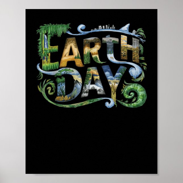 Poster Dia da Terra Proteção Ambiental Salvar Árvore &amp (Frente)
