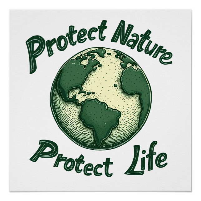 Pôster Dia da Terra Retroativa - Proteger a Natureza, Pro (Frente)