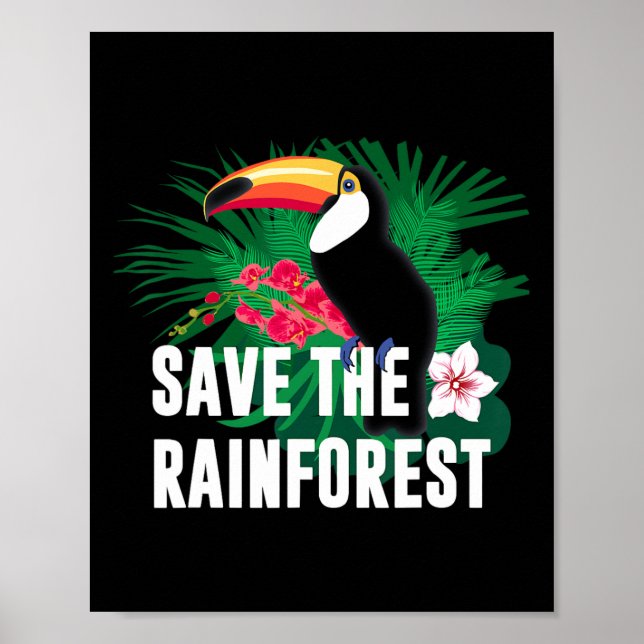Poster Dia da Terra Salva A Floresta Tropical (Frente)