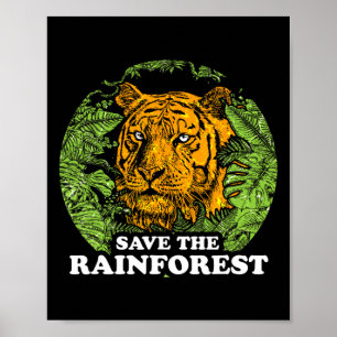 Poster Dia da Terra Salva A Selva Do Tigre Da Floresta Tr