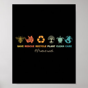Poster Dia da Terra Salvar Abelhas Salvando Animais Recic