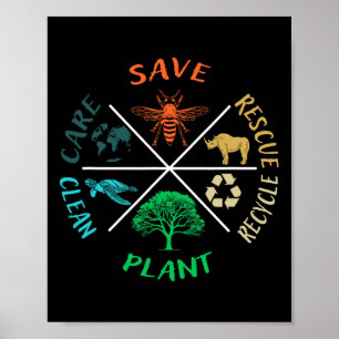 Poster Dia da Terra Salve As Abelhas Plantam Mais Árvores