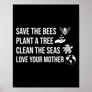 Poster Dia da Terra Salve As Abelhas Plantam Mais Árvores