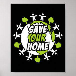 Poster Dia da Terra Salve O Planeta Ambiente Eco Clima C