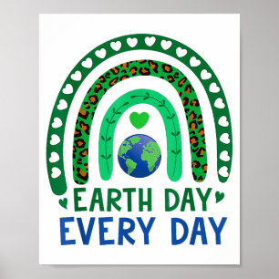 Poster Dia da Terra Todos os Dias Arco-íris Terra Fofa Co