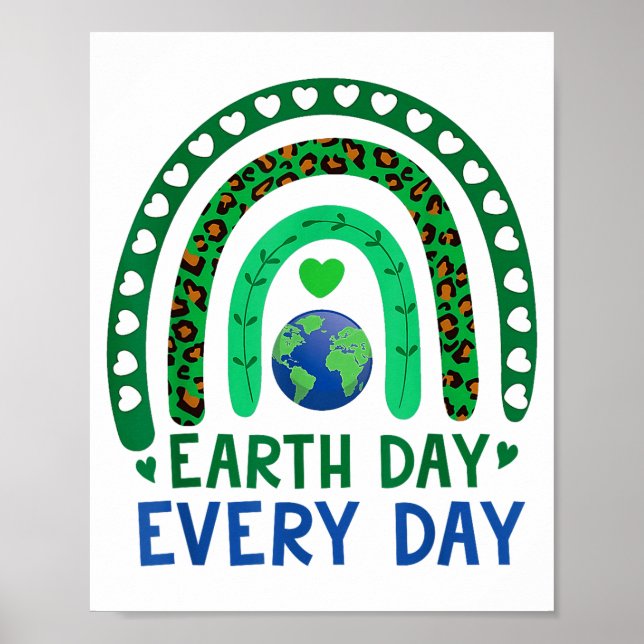 Poster Dia da Terra Todos os Dias Arco-íris Terra Fofa Co (Frente)