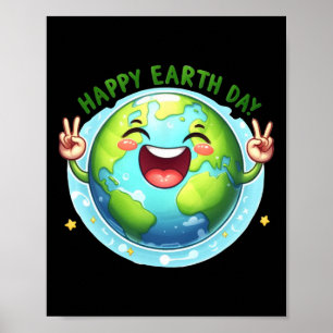 Poster Dia da Terra Todos Os Dias Retrô Homens Homens Mul