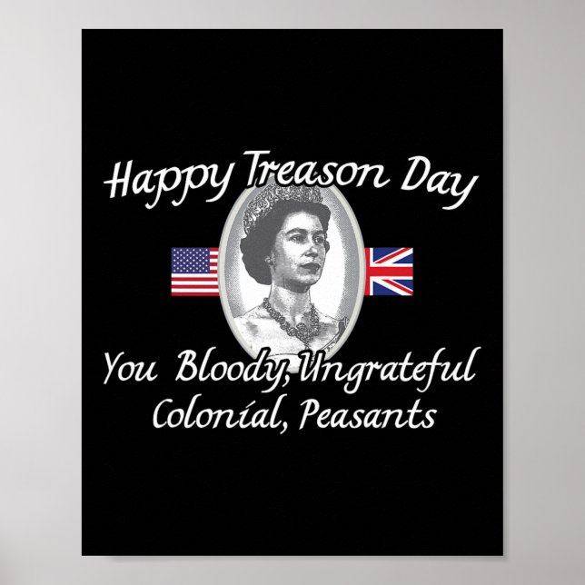 Poster Dia da traição Rei Charles Iii Inglês Funny 4th Of (Frente)