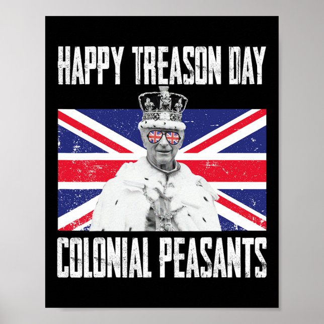 Poster Dia da traição Rei Charles Iii Inglês Funny 4th Of (Frente)