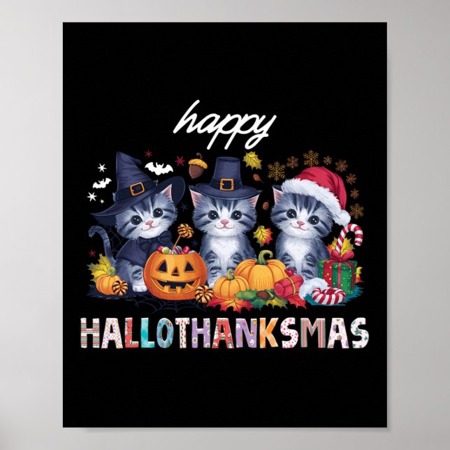 Poster Dia das Bruxas de Natal de Hallothanksmas (Frente)