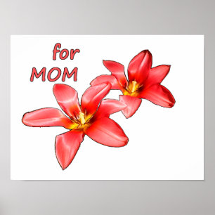 Poster Dia das Mães - Tulipas Para a Mamãe - Ilustração  