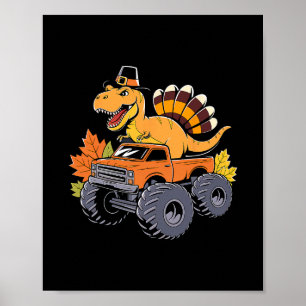 Poster Dia de Ação de Graças dos Dinossauros Meninos Cria
