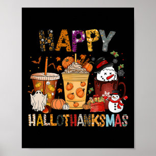 Poster Dia de Ação de Graças Hallothanksmas Natal Dia das