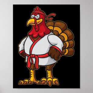Poster Dia de Ação de Graças Mma Kickboxing Judô Karatê P
