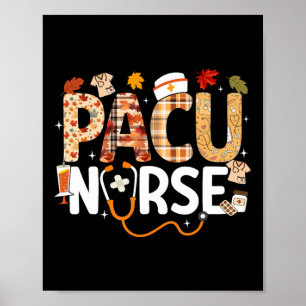 Poster Dia de Ação de Graças Pacu Enfermeira Outono Folha
