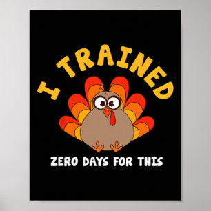 Poster Dia de Ação de Graças Turkey Trot Correndo Eu Trei
