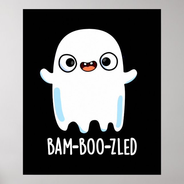 Poster Dia de as Bruxas engraçado Bam-boo-zled Ghost Pun  (Frente)