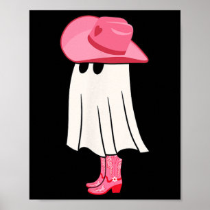 Poster Dia de as Bruxas engraçado Cowgirl Boo Ghost Cute