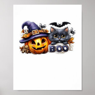 Poster Dia de as Bruxas engraçado de Gato - Chapéu de Bru