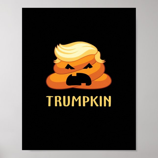 Poster Dia de as Bruxas engraçado de Poop Trumpkin (Frente)